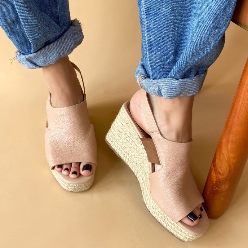 Sandalia store espadrille nude